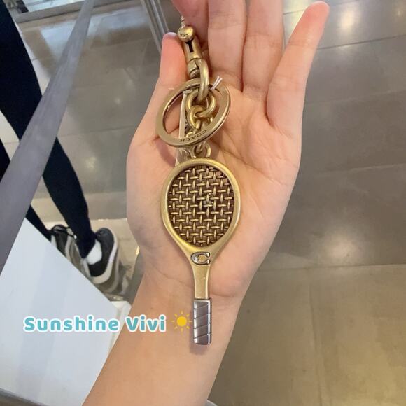 NWT Coach Tennis Racket Bag Charm, Brass CCD42 Brass/Brass(no bag) - Picture 5 of 6